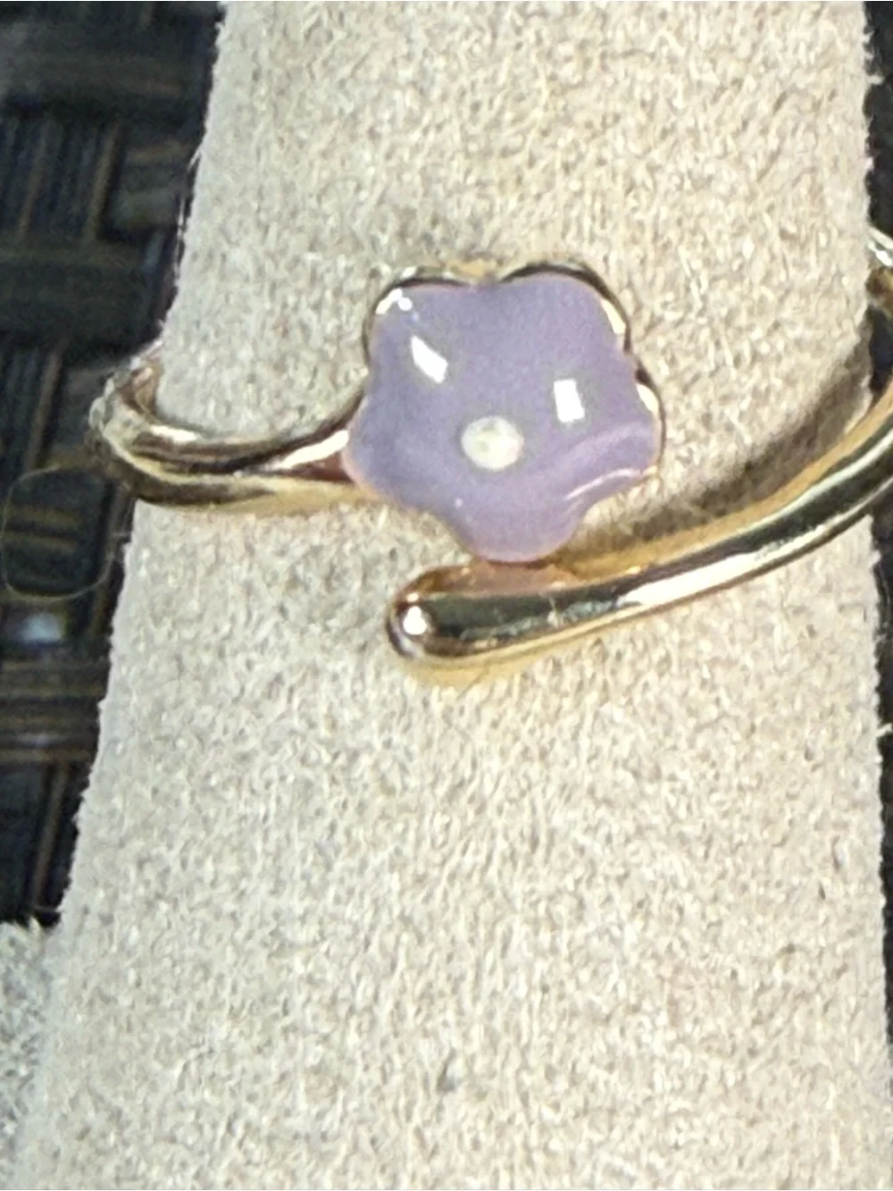 FR Vault Gold Ring with Lavender Stone Accent by